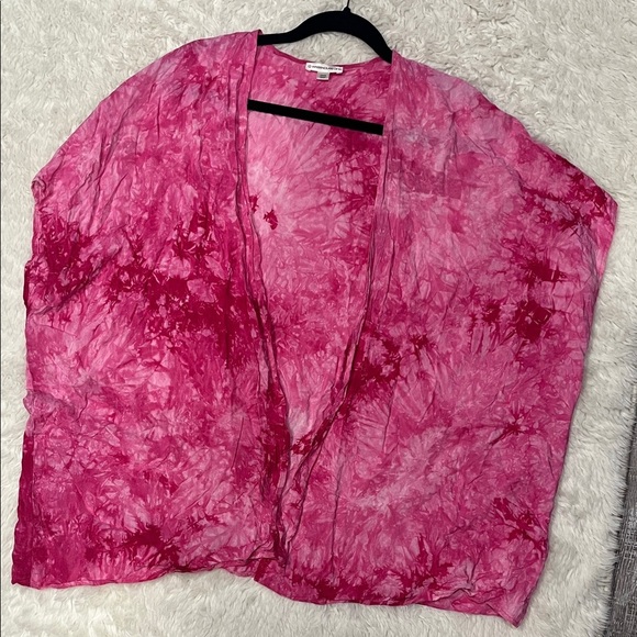Pink Tie-Dye Women's Throwover Shall Cardigain - Picture 1 of 5